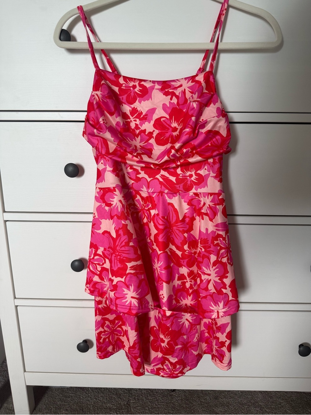 Amazon Pink and Hot Pink Floral Mini Dress